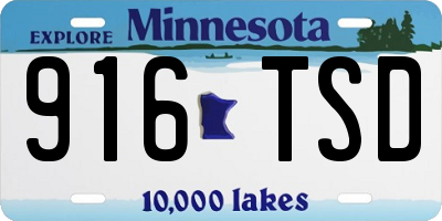 MN license plate 916TSD