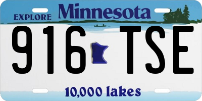 MN license plate 916TSE
