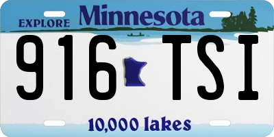 MN license plate 916TSI