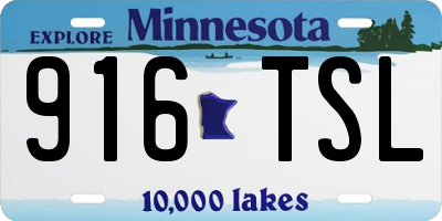 MN license plate 916TSL
