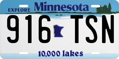 MN license plate 916TSN
