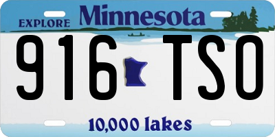 MN license plate 916TSO