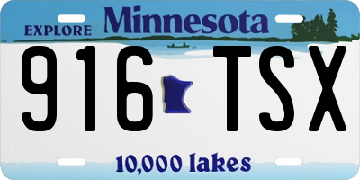 MN license plate 916TSX