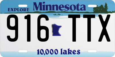 MN license plate 916TTX