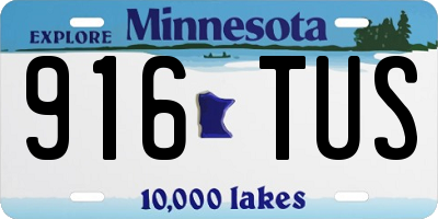 MN license plate 916TUS