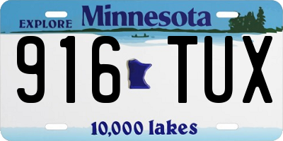 MN license plate 916TUX