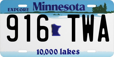 MN license plate 916TWA