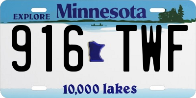MN license plate 916TWF