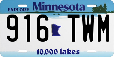 MN license plate 916TWM
