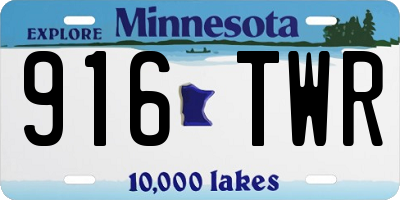 MN license plate 916TWR