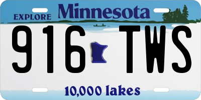 MN license plate 916TWS