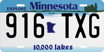 MN license plate 916TXG