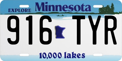 MN license plate 916TYR