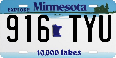 MN license plate 916TYU