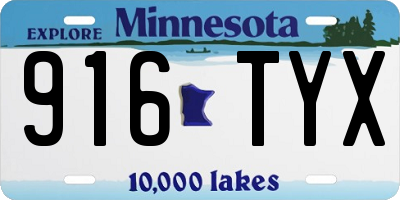 MN license plate 916TYX