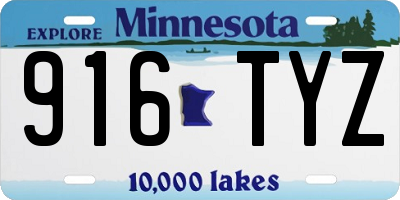 MN license plate 916TYZ