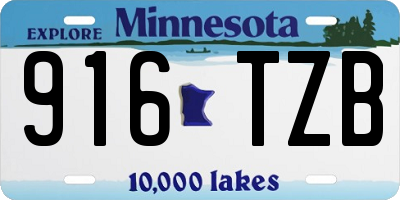 MN license plate 916TZB