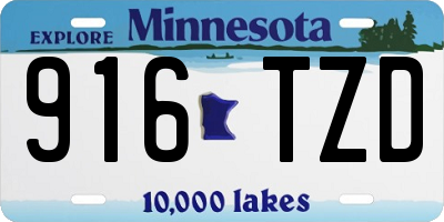 MN license plate 916TZD
