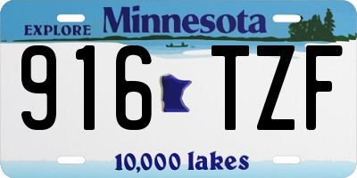 MN license plate 916TZF