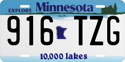 MN license plate 916TZG