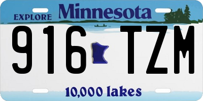 MN license plate 916TZM