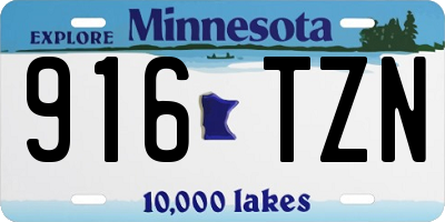 MN license plate 916TZN