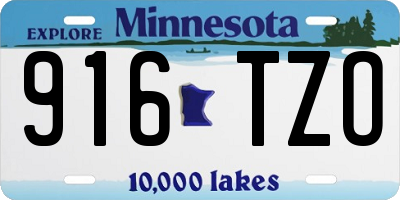 MN license plate 916TZO