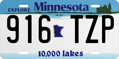 MN license plate 916TZP