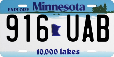 MN license plate 916UAB