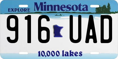 MN license plate 916UAD
