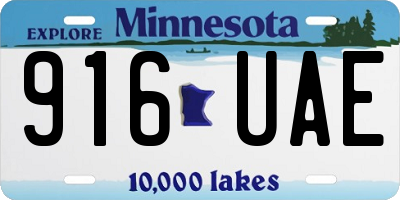 MN license plate 916UAE