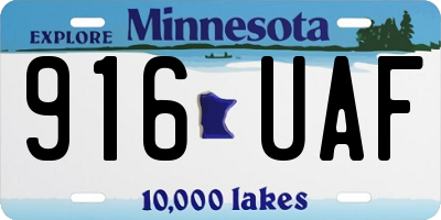 MN license plate 916UAF