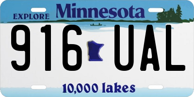 MN license plate 916UAL