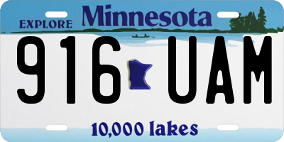 MN license plate 916UAM