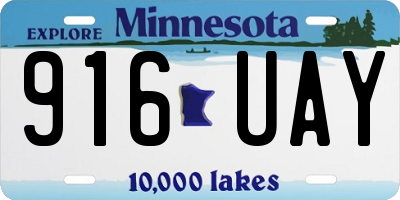 MN license plate 916UAY