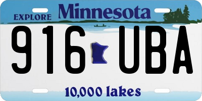 MN license plate 916UBA