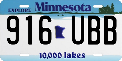 MN license plate 916UBB