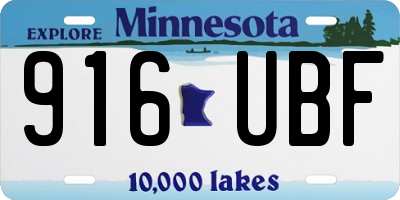 MN license plate 916UBF