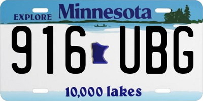 MN license plate 916UBG