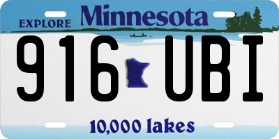 MN license plate 916UBI