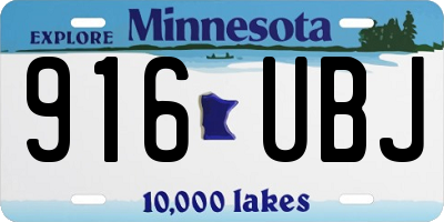 MN license plate 916UBJ