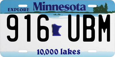 MN license plate 916UBM