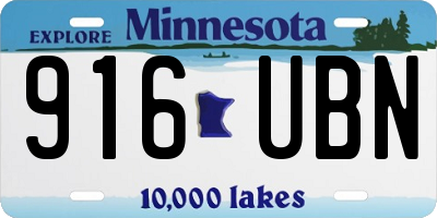 MN license plate 916UBN