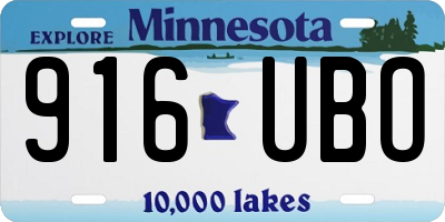 MN license plate 916UBO