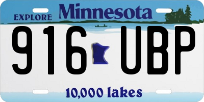 MN license plate 916UBP