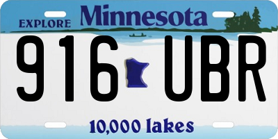 MN license plate 916UBR