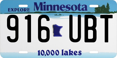 MN license plate 916UBT