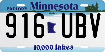 MN license plate 916UBV