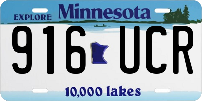 MN license plate 916UCR