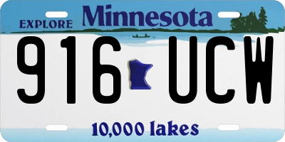 MN license plate 916UCW